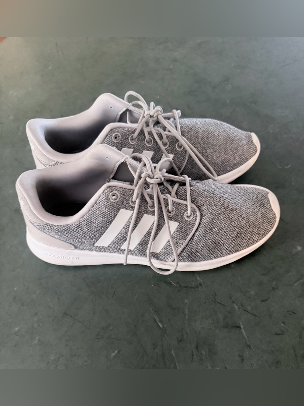 adidas Light Gray Knit Lace-Up Sneakers size 9 - Picture 4 of 9